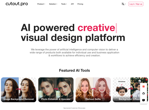 Cutoutpro: AI-powered visual design platform for individuals & businesses Background removal, photo enhancer, art generator & more