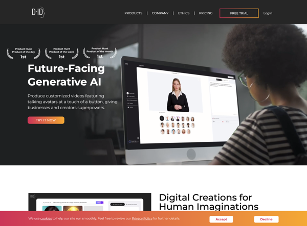 D-ID: AI-powered customized video avatars for businesses and creators 