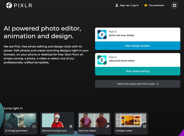 Create stunning photos with Pixlr's AI-powered tool