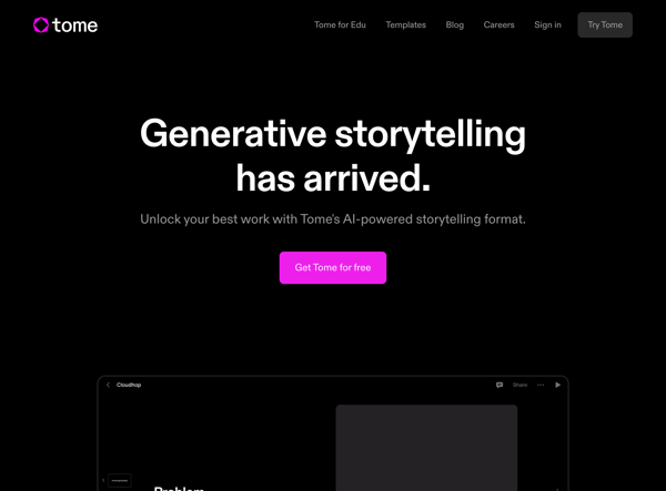 Tome: AI-powered collaborative tool for compelling story creation with any content